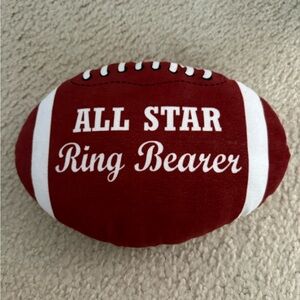 All Star Ring Bearer Football Pillow - Red